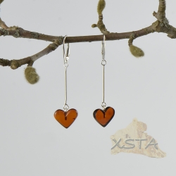 light cherry heart earrings